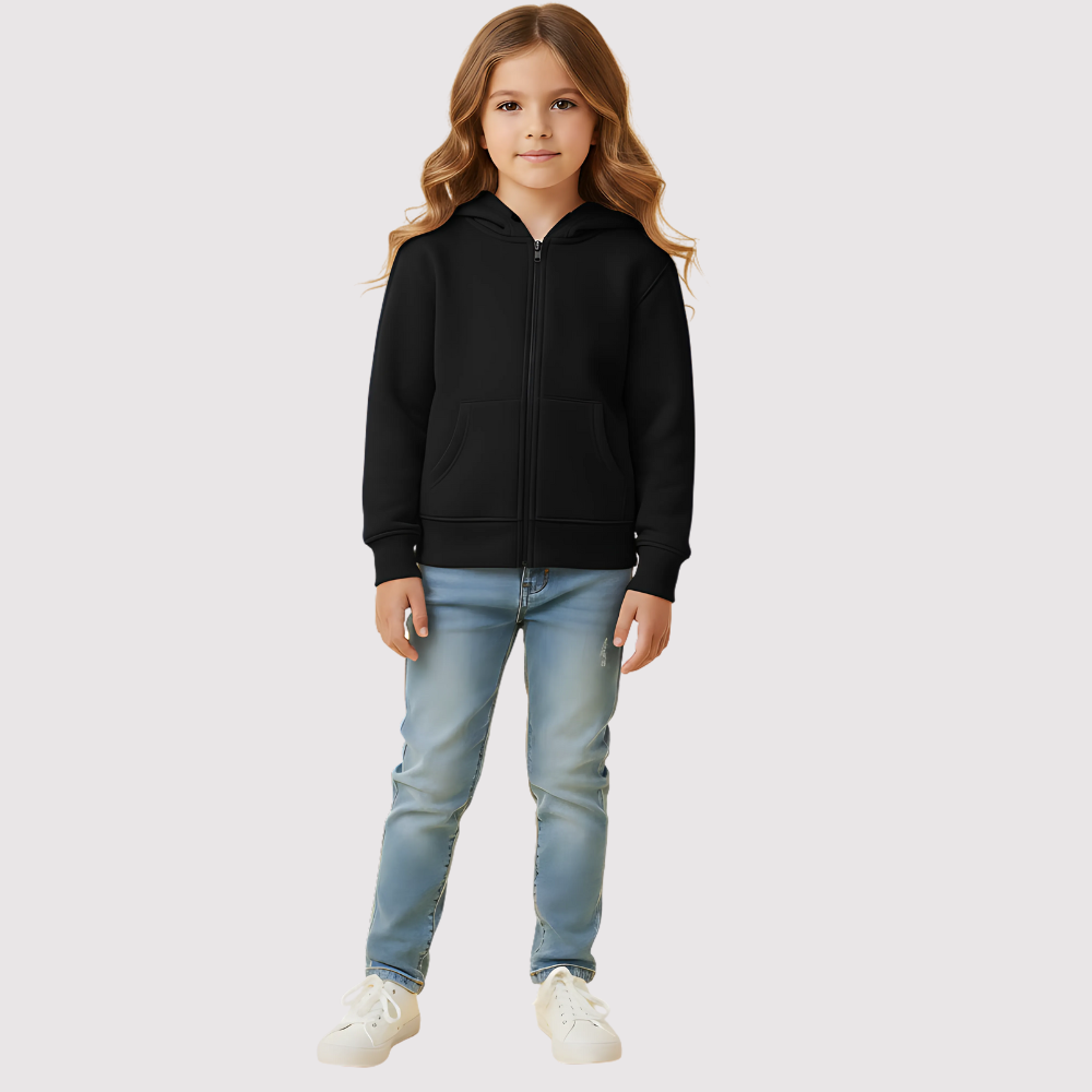 Girls And Toddlers Fleece Zip Up Hoodie Sweatshirt