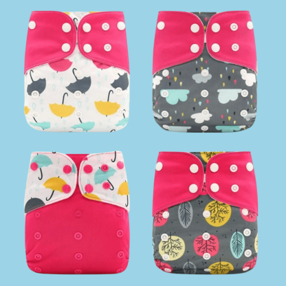 4 Pack Reusable Diapers For 0 To 2 Year Old Babies and Toddlers-Diaper Reusable