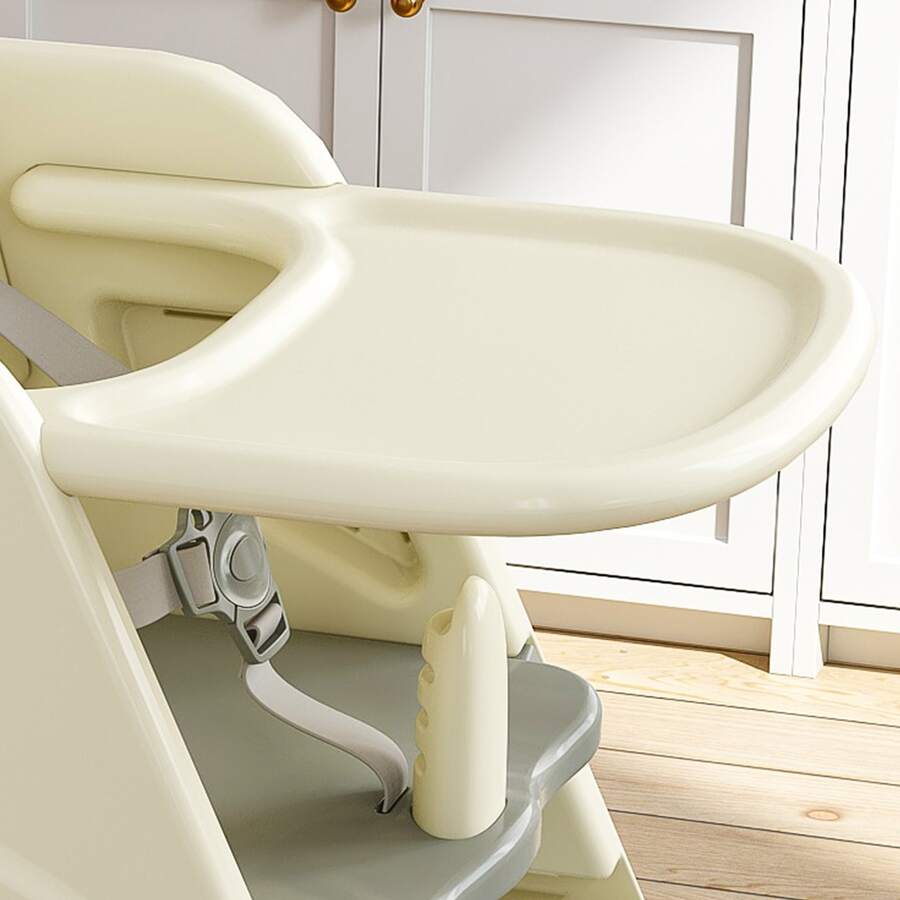 3-In-1 Adjustable Baby High Chair , Multi Functional Growing Up Dining Chair- 5-Point Safety Belt, Removable Dinner Plate, Non-Slip Feet For Kids Eating & Feeding - Grey+White - View 10