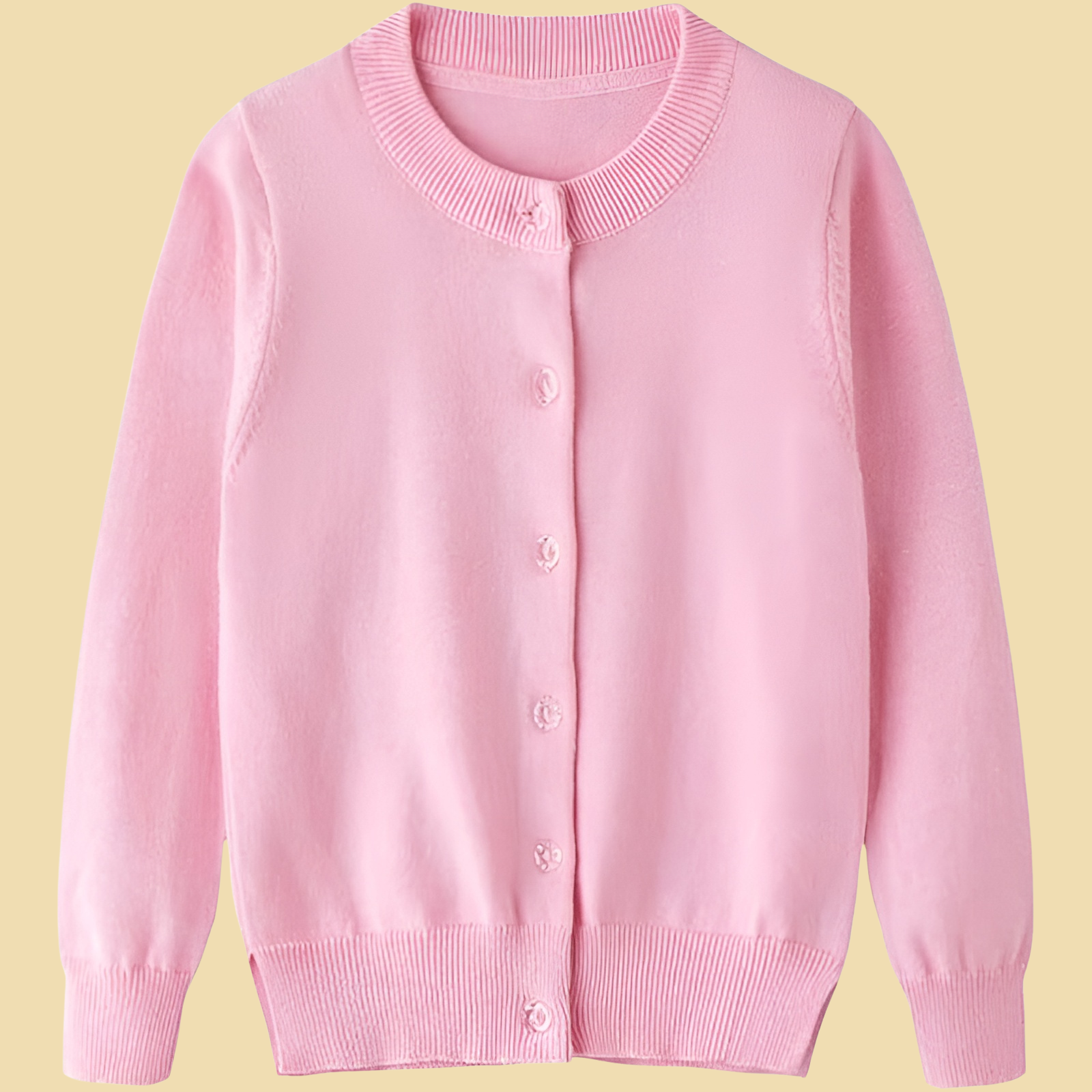 Girls Cotton Knit Cardigan Long Sleeve Sweater