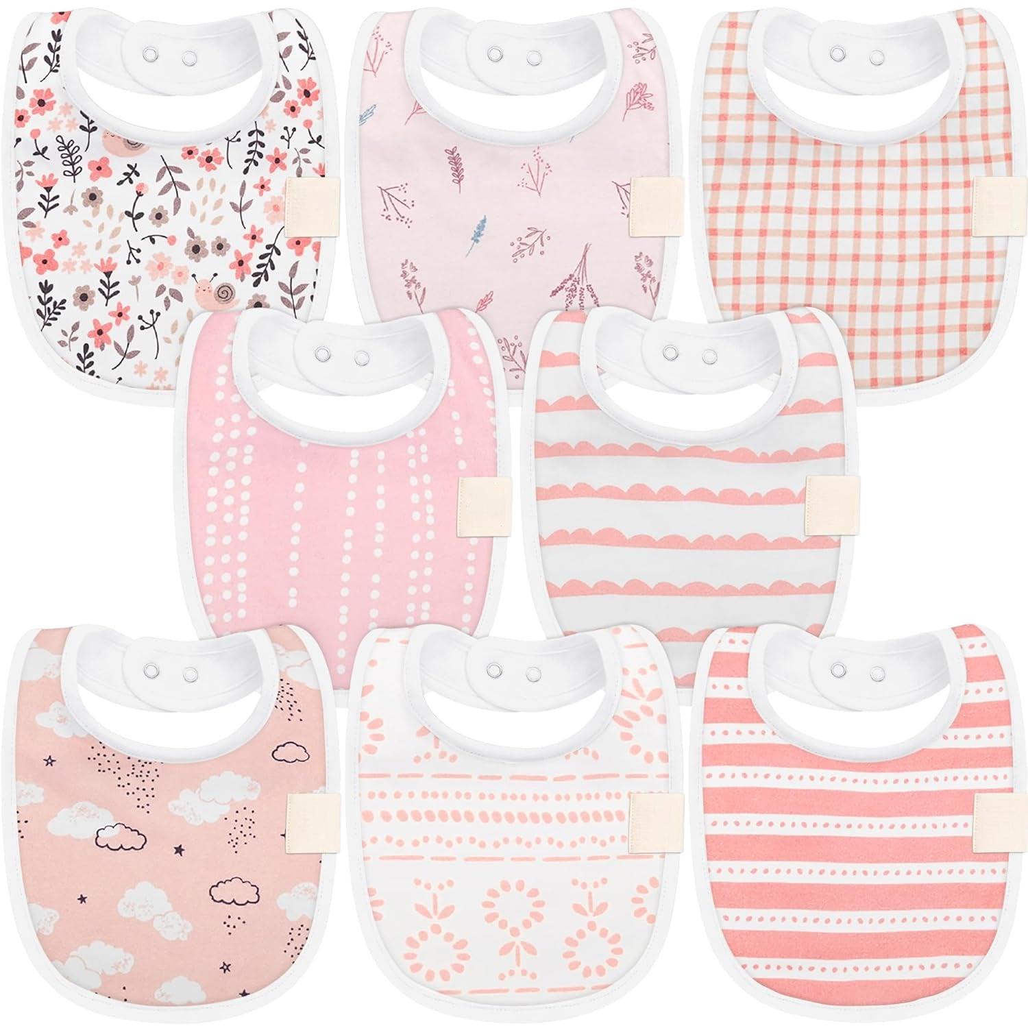 8 Pack Organic Unisex Baby Bibs For Modern Parents-Diaper Reusable