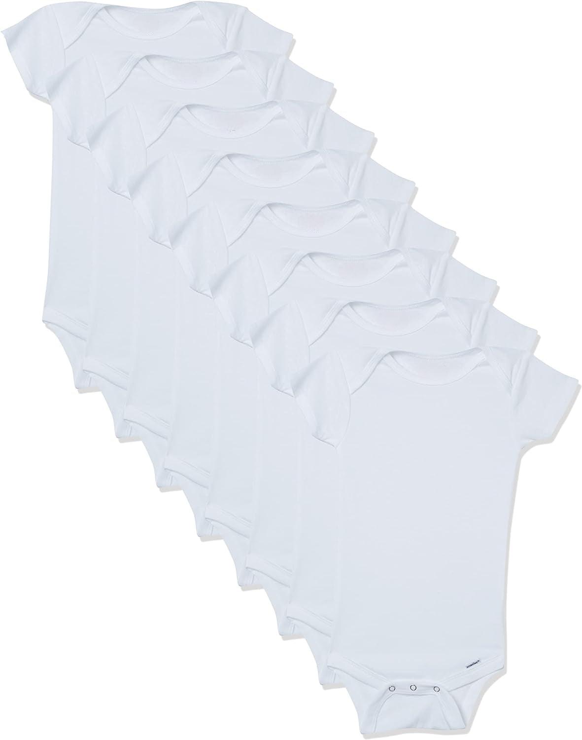 8 Piece Unisex Short Sleeve Bodysuits for Every Baby-Diaper Reusable