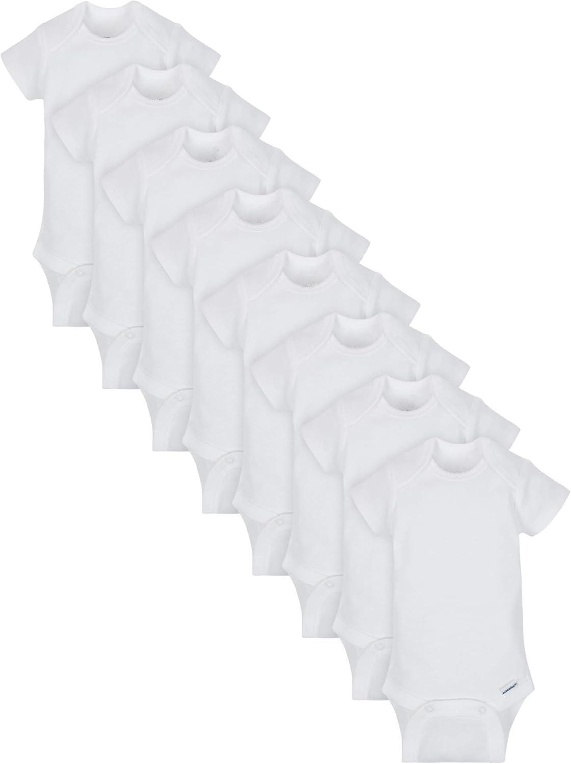 8 Piece Unisex Short Sleeve Bodysuits for Every Baby-Diaper Reusable