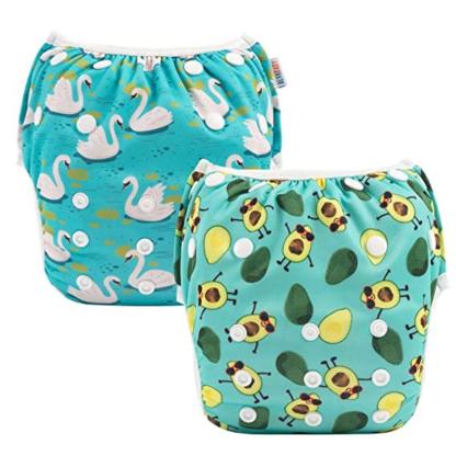 Reusable 2 Pcs Swim Diaper Set for Toddlers with Snap Closures-Diaper Reusable