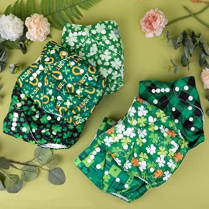 Shamrock Print Cloth Diapers-Diaper Reusable
