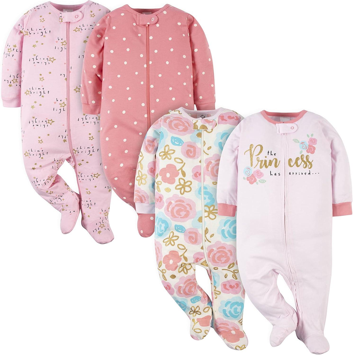 4 Piece Full Sleeve Bodysuit Set – Soft Cotton Baby Onesies-Diaper Reusable