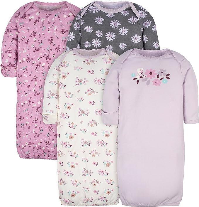 Pack Of 4 Cotton Sleepwear Gown For Baby-Diaper Reusable