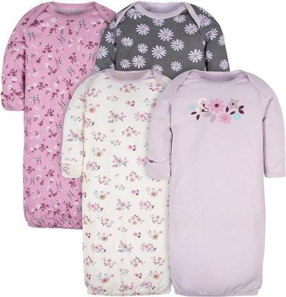 Pack Of 4 Cotton Sleepwear Gown For Baby-Diaper Reusable