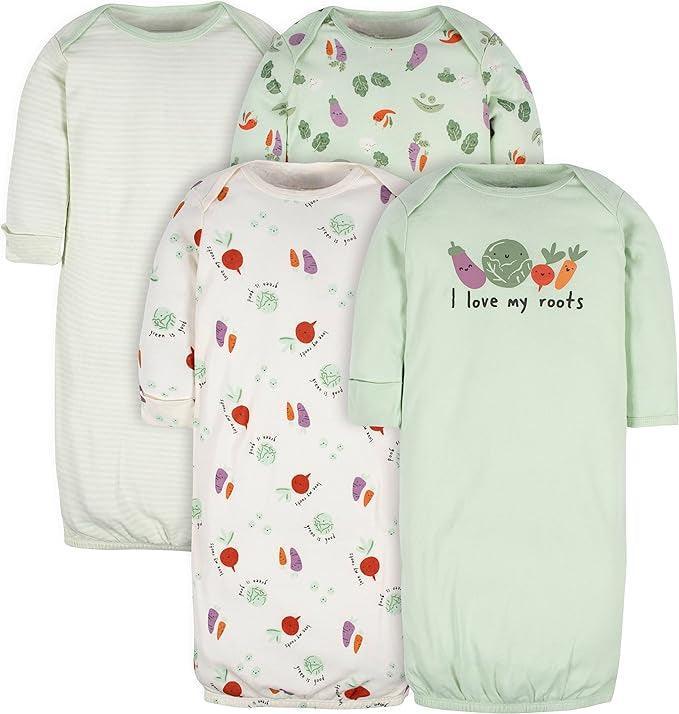 Pack Of 4 Cotton Sleepwear Gown For Baby-Diaper Reusable