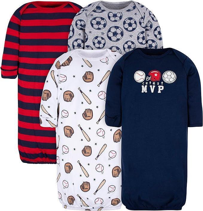 Pack Of 4 Cotton Sleepwear Gown For Baby-Diaper Reusable