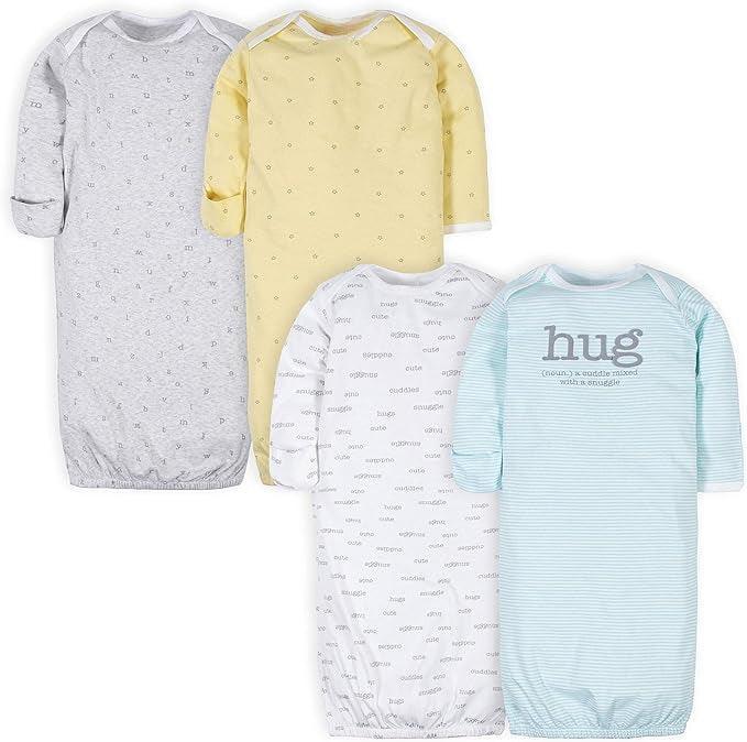 Pack Of 4 Cotton Sleepwear Gown For Baby-Diaper Reusable