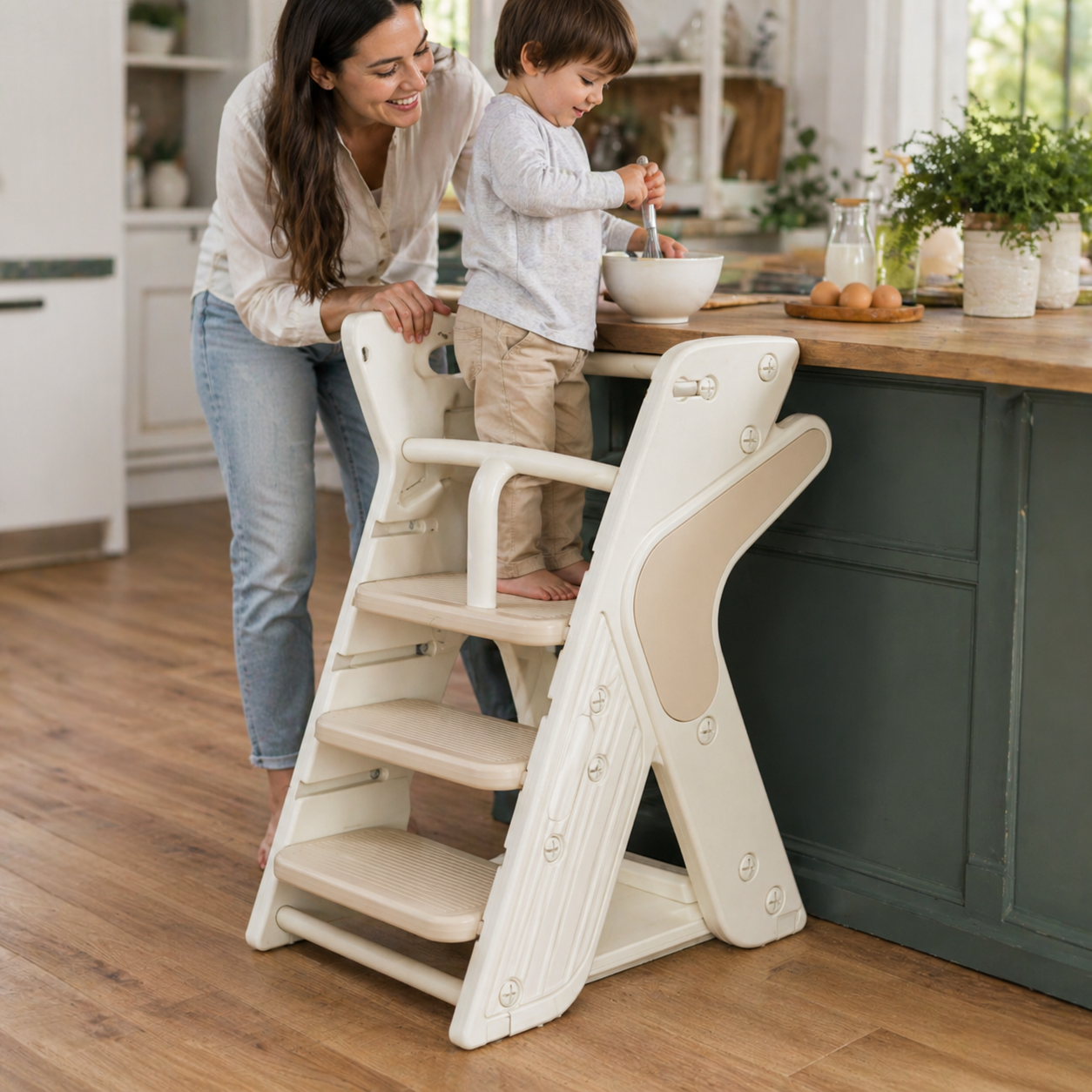 3in1 Convertible High Chair And Learning Tower For Kids Toddler Booster Seat Antislip Step Stool