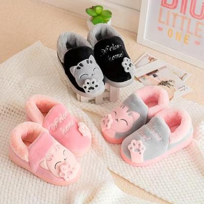 Furry Cartoon Design House Shoes For Kids