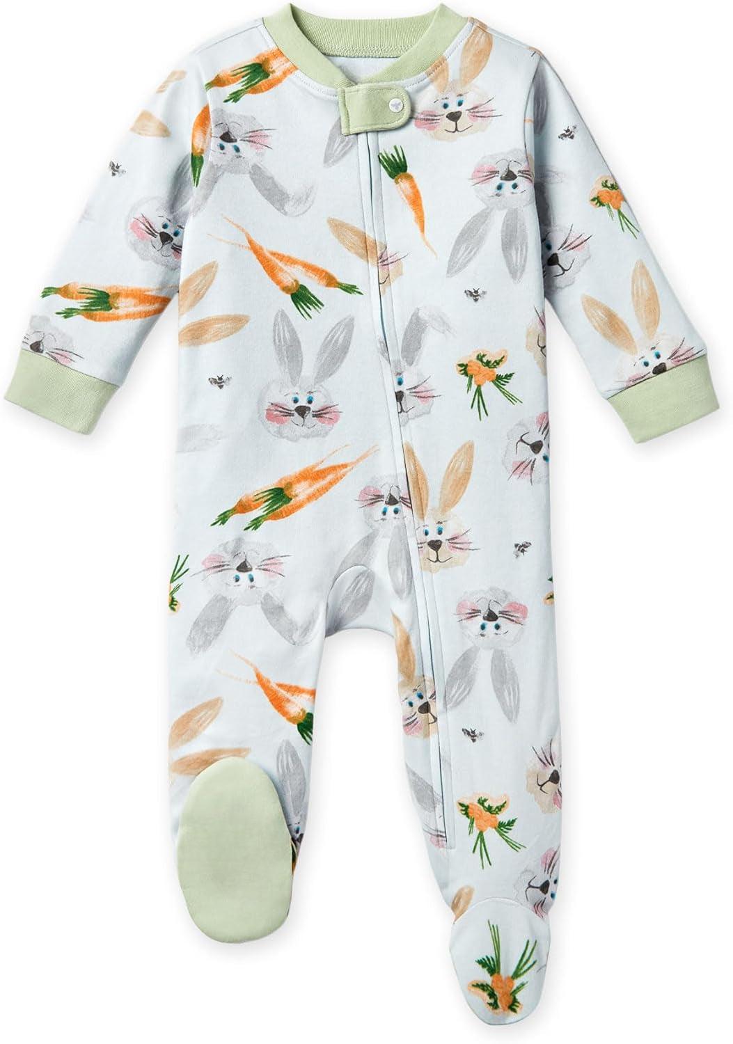 Loose Fit Baby Pajamas – Organic Cotton One-Piece with Zipper-Diaper Reusable