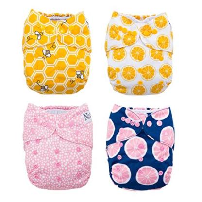 Winter Cloth Pocket Diapers 4 Pack With 4 Bamboo Inserts-Diaper Reusable