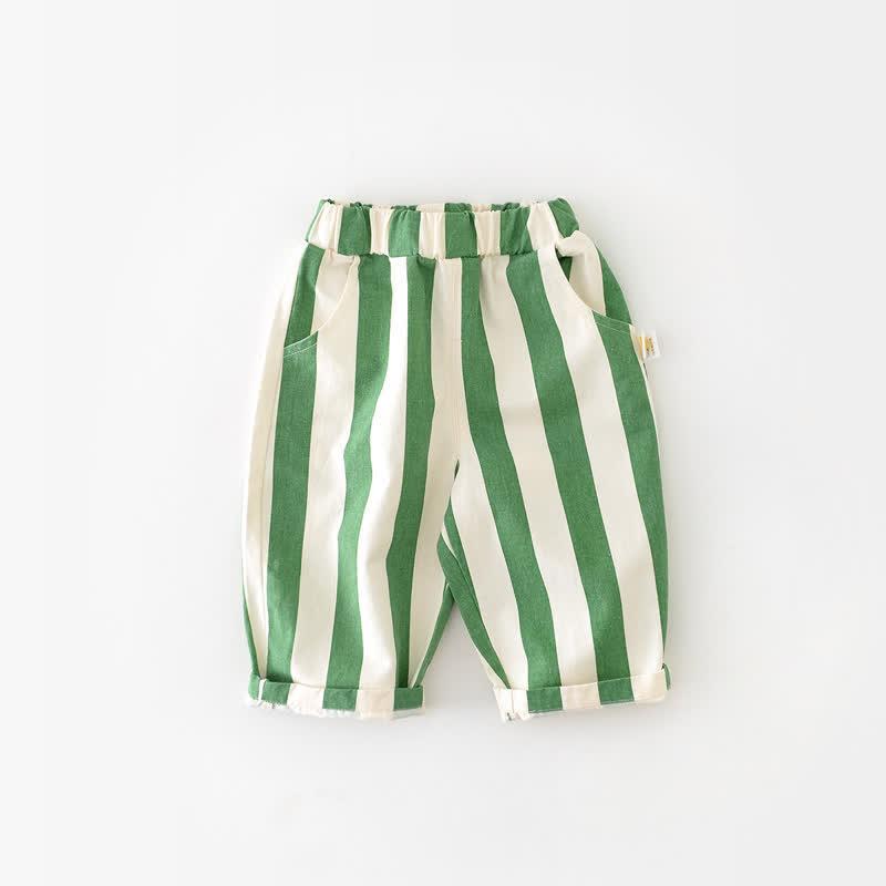 Baby Design Vertical Striped Casual Pants-Diaper Reusable