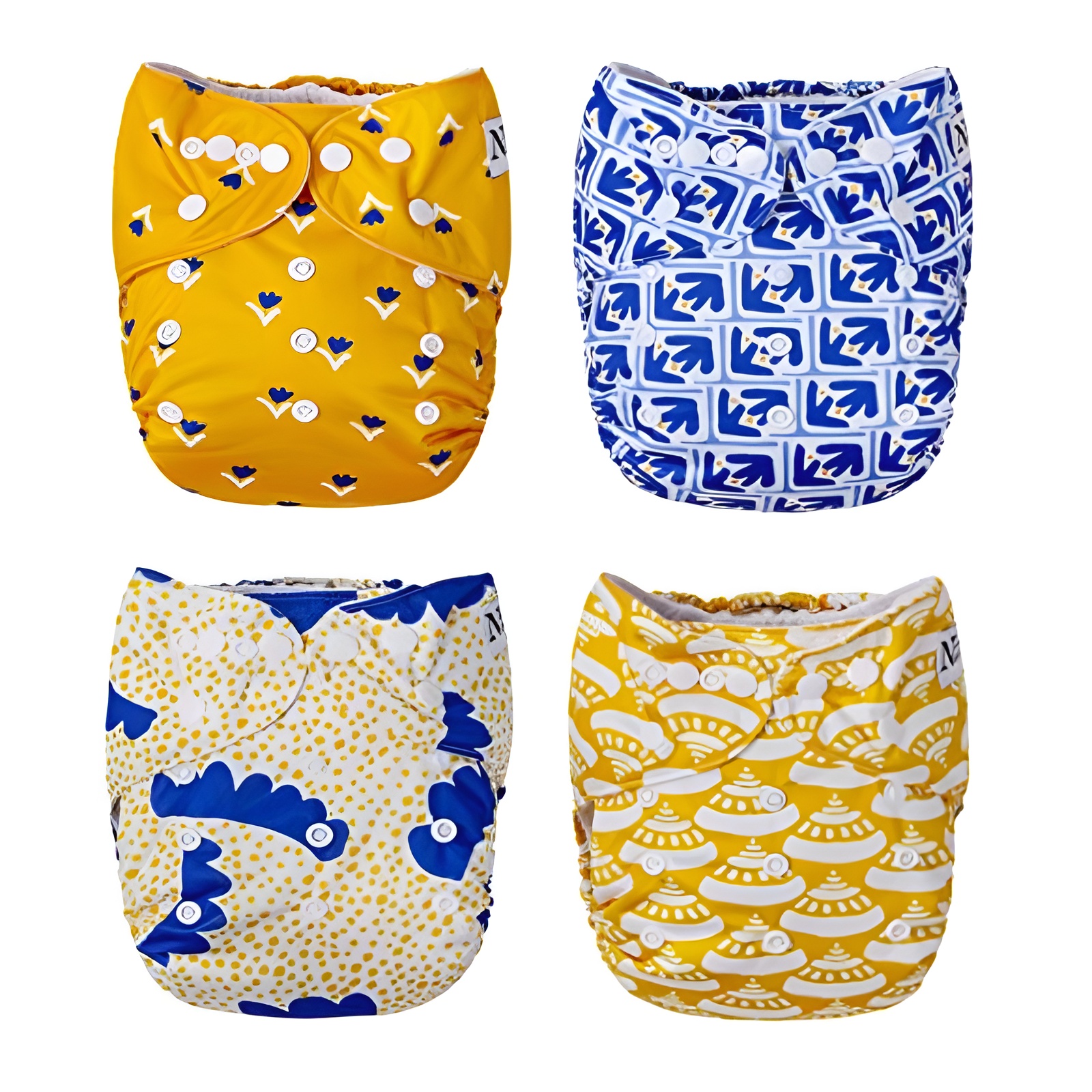 4 Pack Winter Cloth Pocket Diapers With 4 Bamboo Inserts For Baby Set