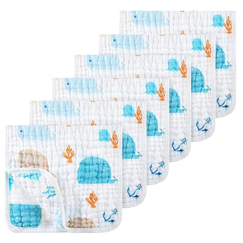 6 Pack Of Muslin Baby Cloths For Daily Use-Diaper Reusable