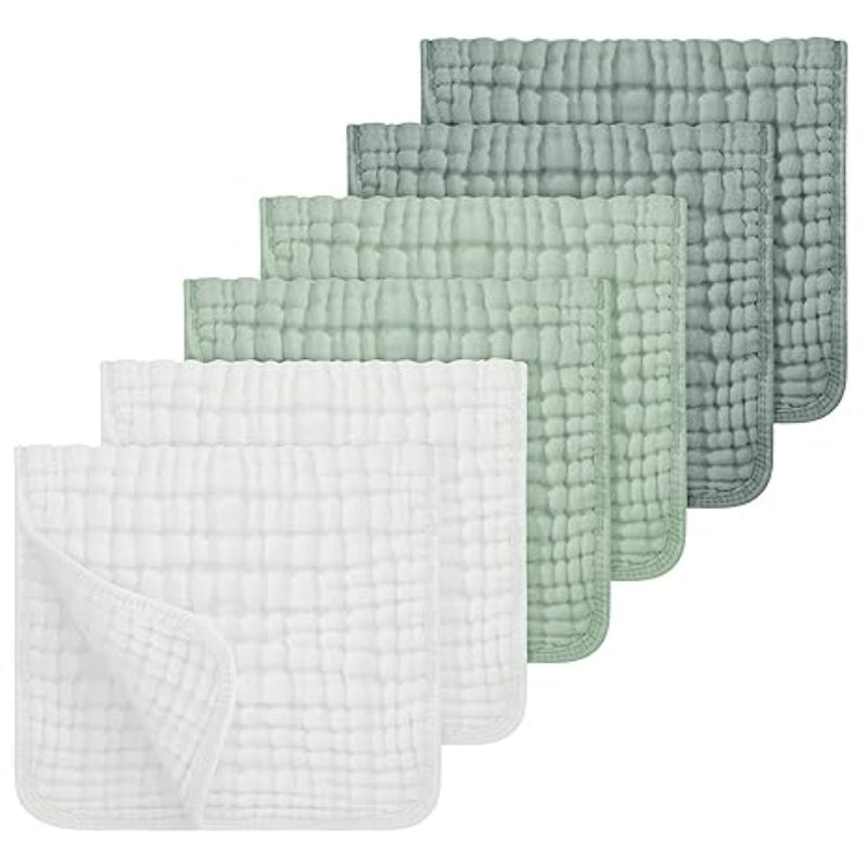 6 Pack Of Muslin Baby Cloths For Daily Use-Diaper Reusable