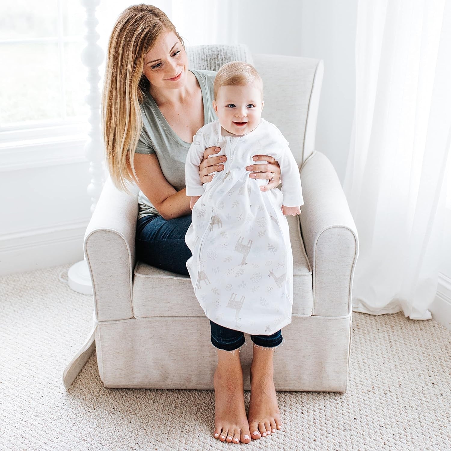 Adjustable Sleeveless Baby Sleep Sack With 3 Way Zipper-Diaper Reusable