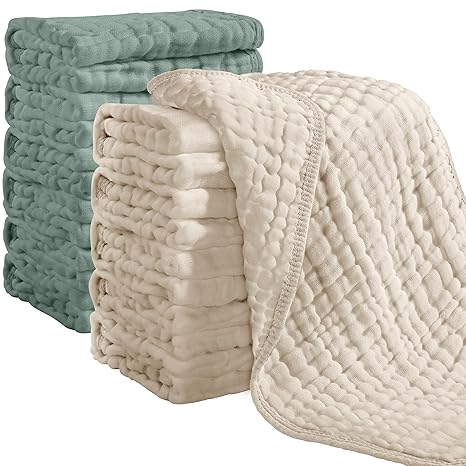 12 Pack Of Muslin Baby Cloths For Daily Use-Diaper Reusable