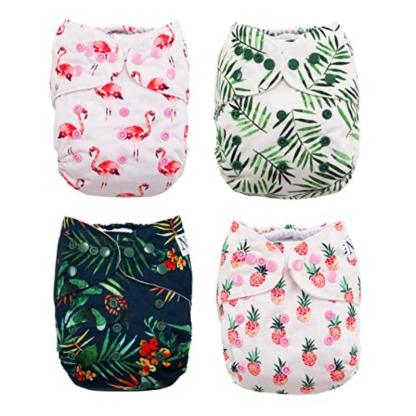 Winter Cloth Pocket Diapers 4 Pack With 4 Bamboo Inserts-Diaper Reusable