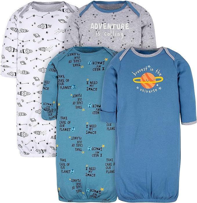 Pack Of 4 Cotton Sleepwear Gown For Baby-Diaper Reusable