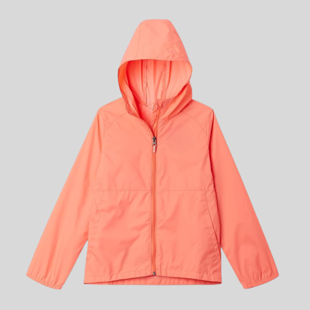 Girls Waterproof Hooded Rain Jacket Lightweight Nylon Coat