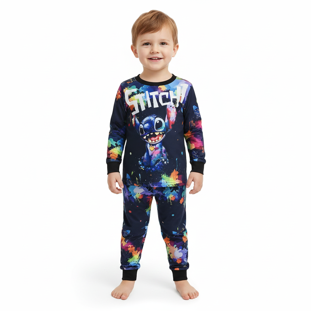 Color Splash Alien Print Pajama Set