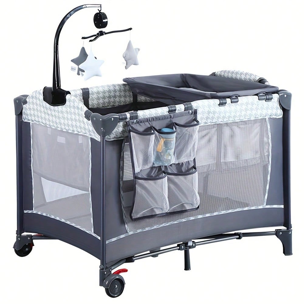 4 In 1 Baby Bassinet Bedside Sleeper with Diaper Changer