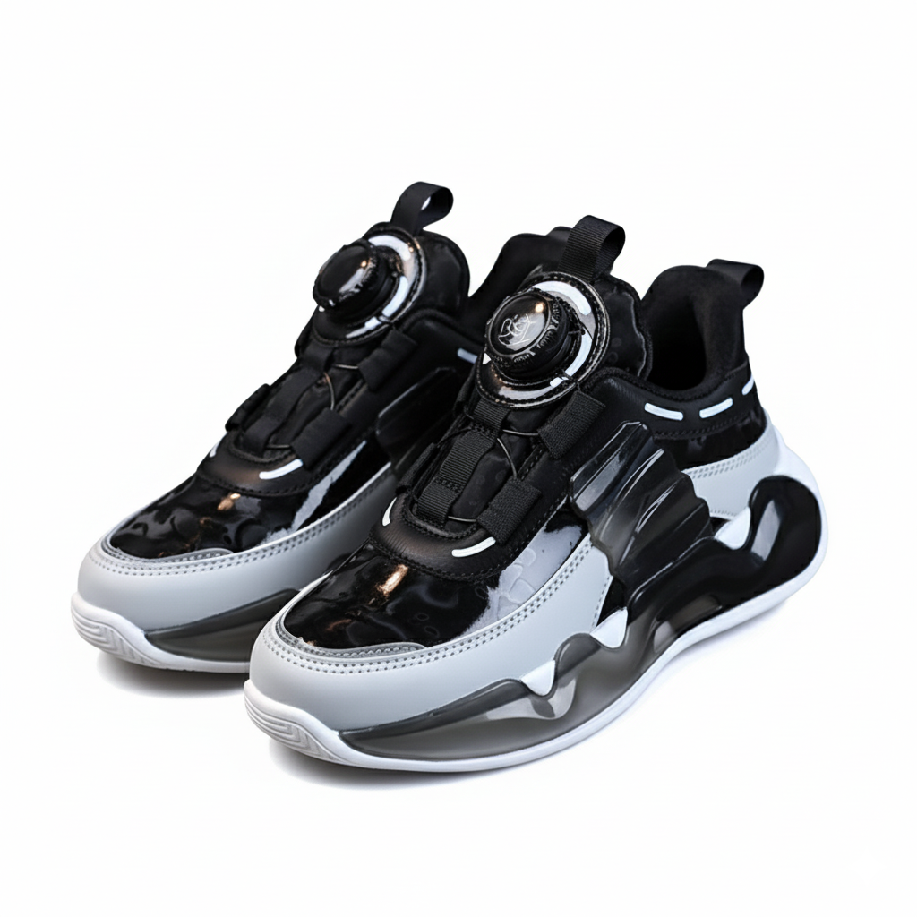 Casual Mesh Sneakers With EVA Sole And Dial Closure For Boys