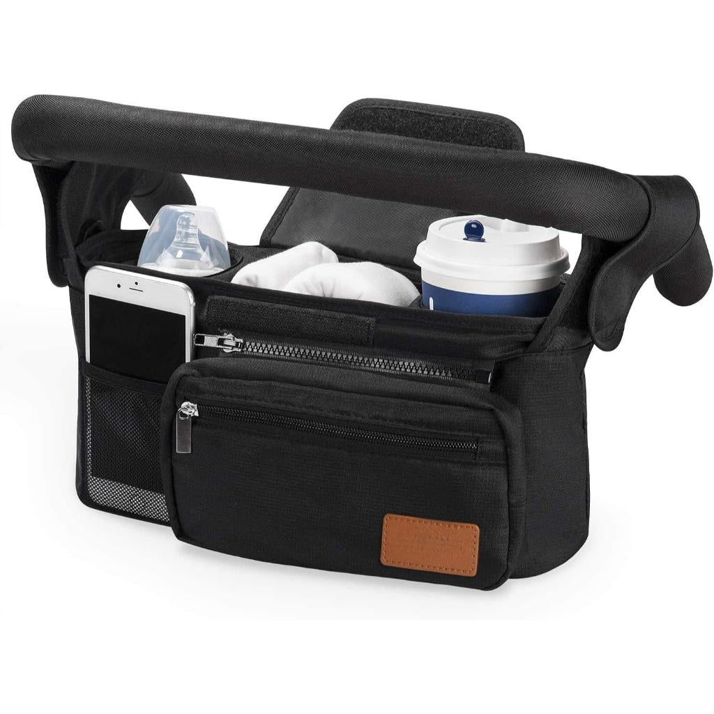 Stroller Storage Organizer With Zipper Pockets-Diaper Reusable