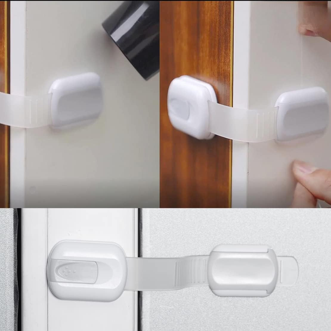 Adjustable Drawer And Cabinet Locks With Pack Of 8 Child Safety-Diaper Reusable