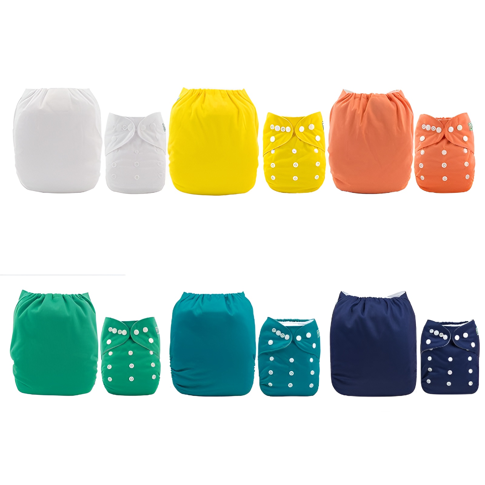 Adjustable Washable Reusable Baby Cloth Diapers For Baby with 6 Pack and 12 Inserts