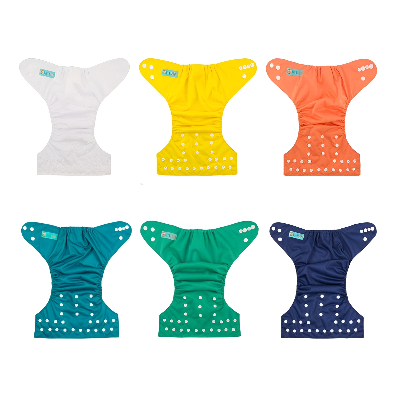 Adjustable Washable Reusable Baby Cloth Diapers For Baby with 6 Pack and 12 Inserts