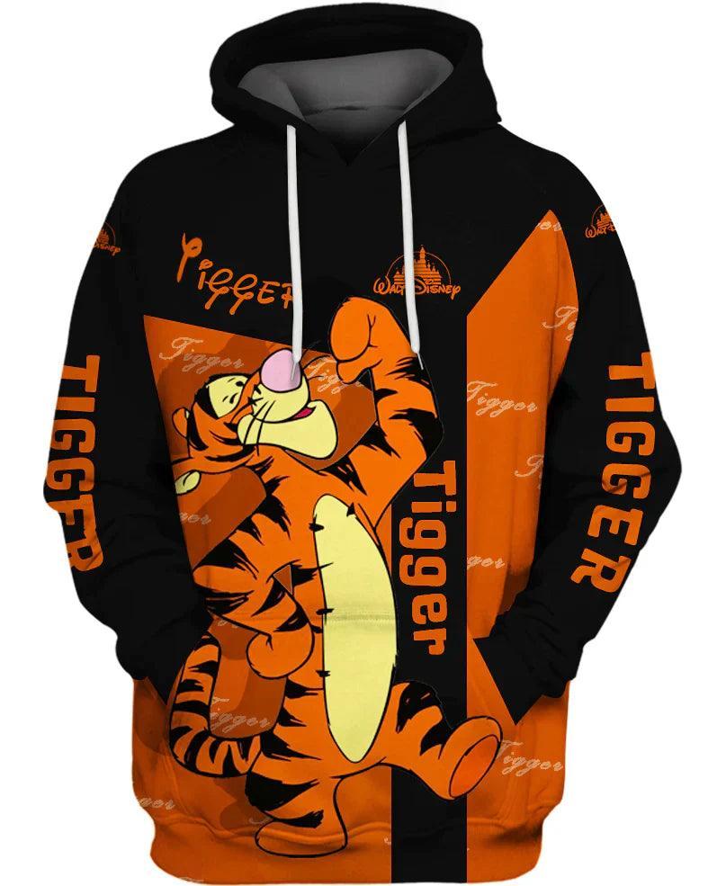 Children Tigger Character Hoodie With Loose Fit And Character Print-Diaper Reusable