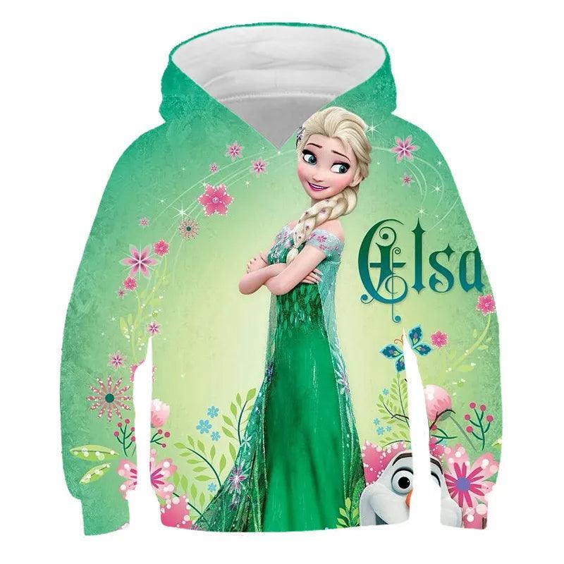 Autumn Frozen Anna And Elsa Princess Printed Hoodie-Diaper Reusable