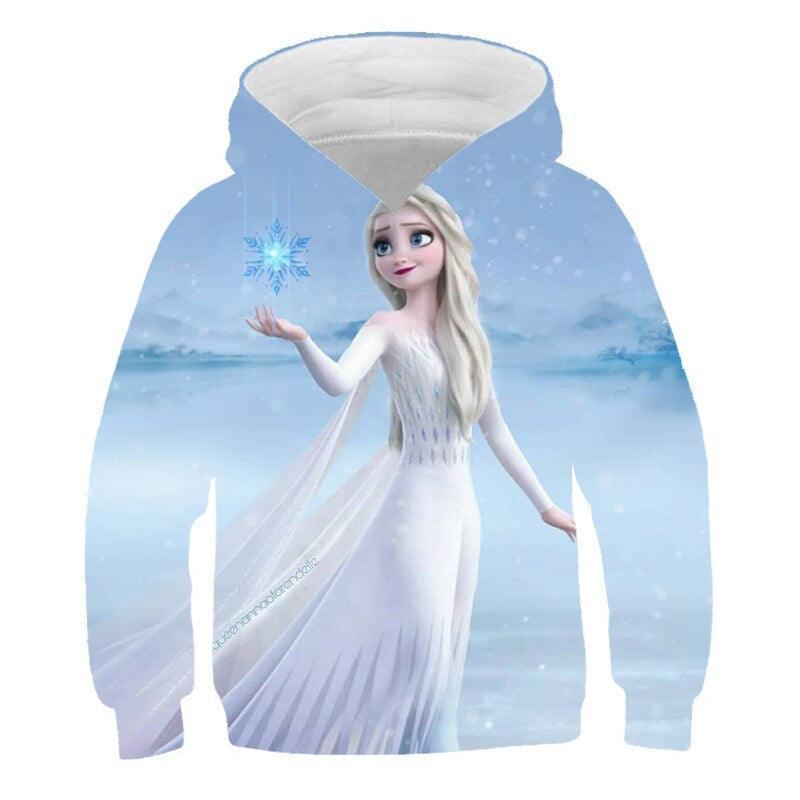 Autumn Frozen Anna And Elsa Princess Printed Hoodie-Diaper Reusable
