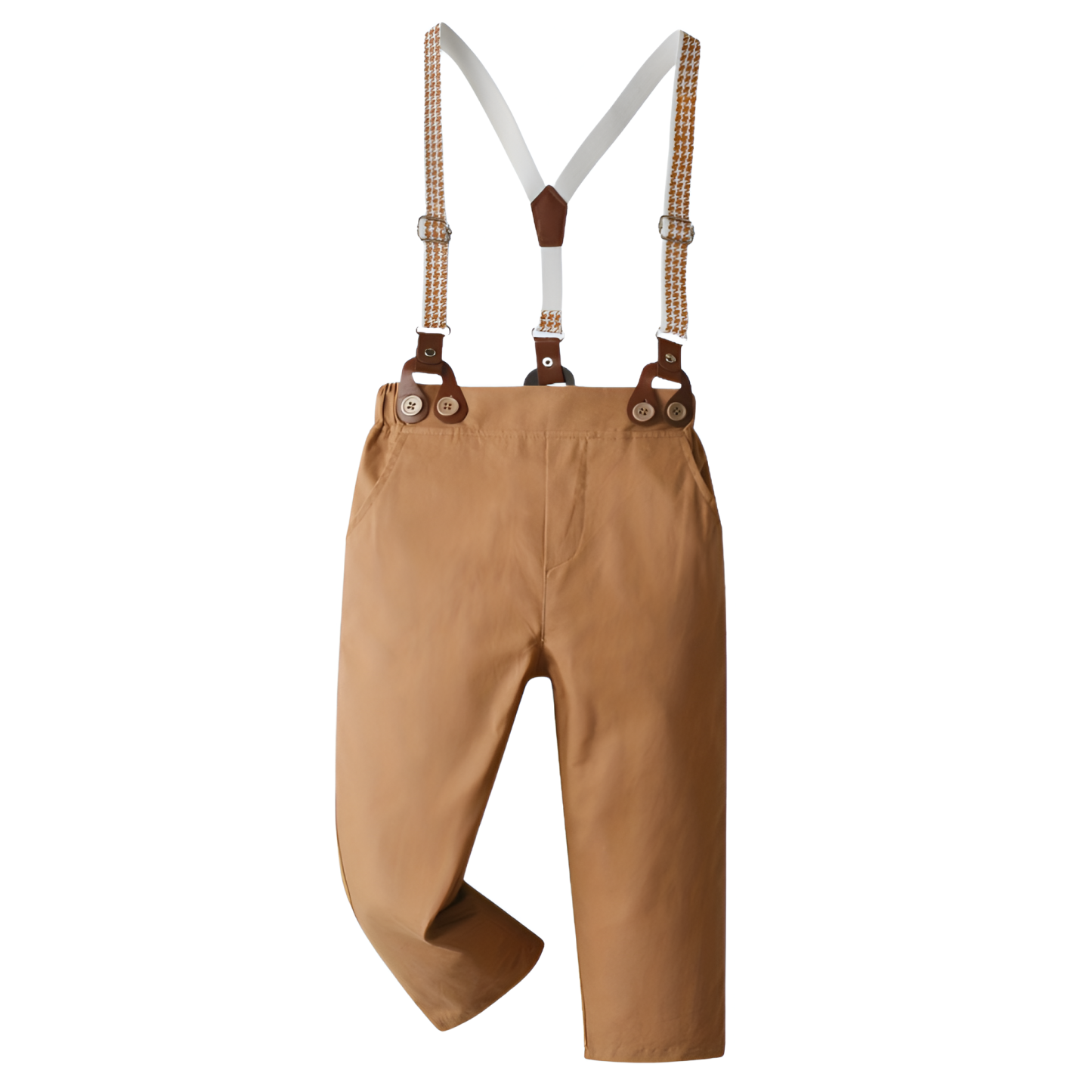 2 Piece Of Classic Outfit With Bow Tie And Suspenders Set For Baby Boys