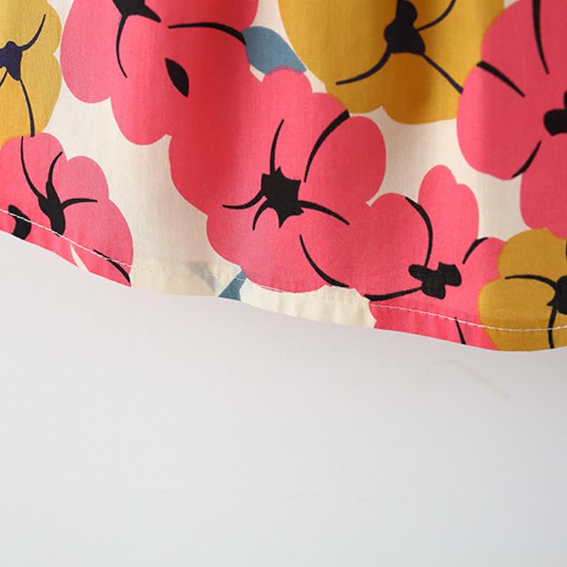 Baby Bowknot Florals Dress With Hat-Diaper Reusable