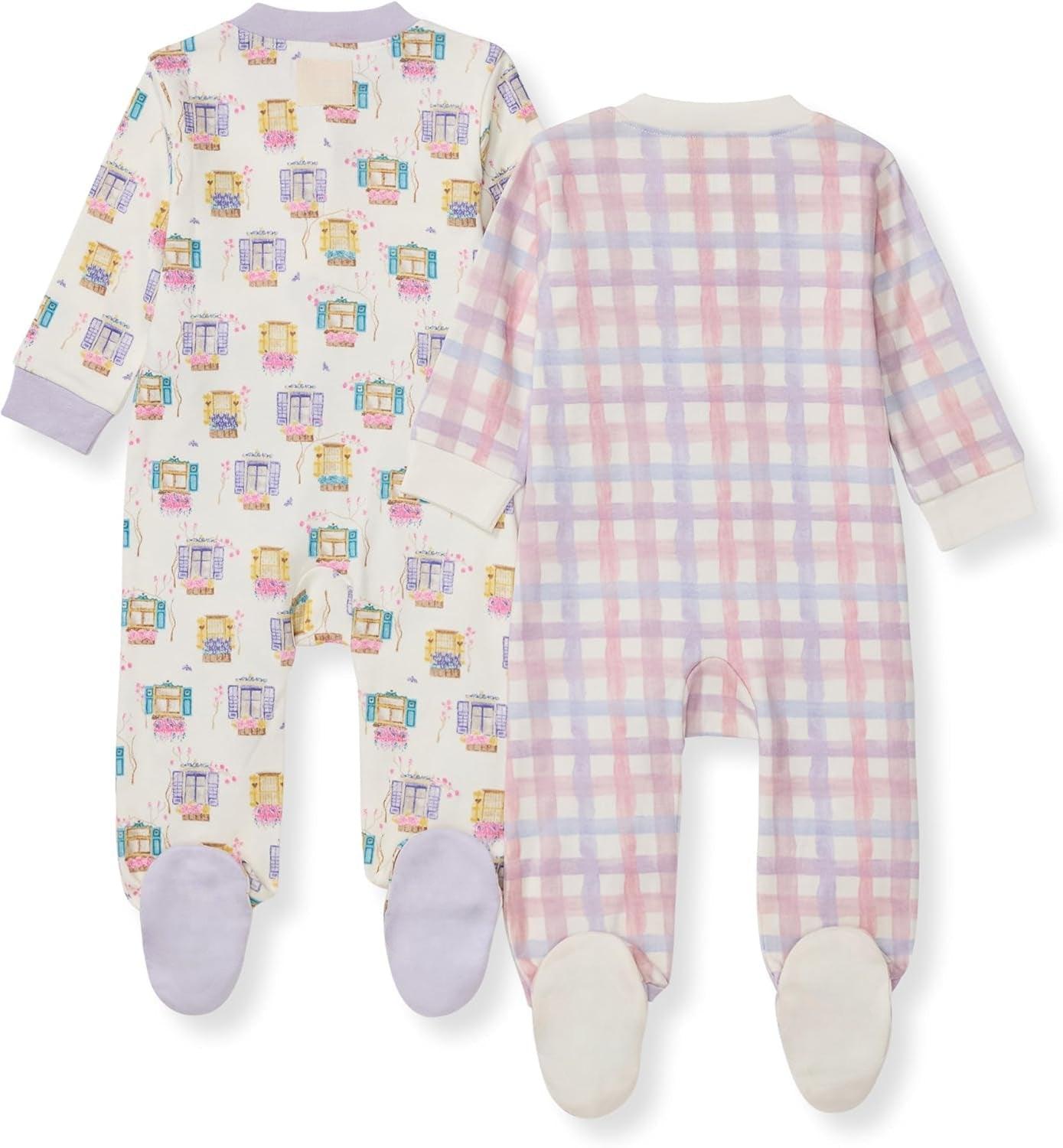 Baby Girls Pajamas 2 Piece Set – Soft Cotton Snap Sleepwear-Diaper Reusable