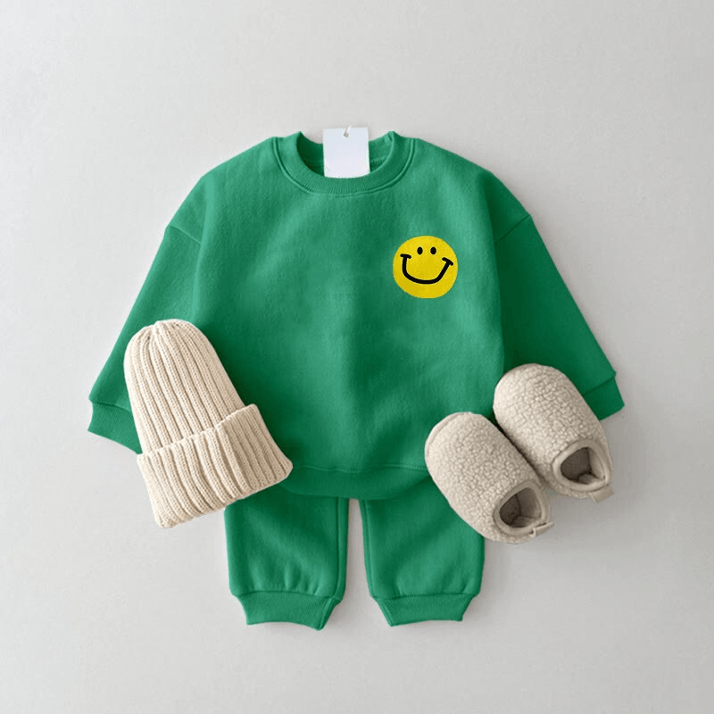 Baby Simple Smile Sweatsuit Set-Diaper Reusable