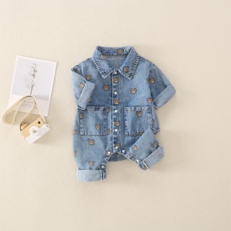 Polo Denim Baby Romper-Diaper Reusable