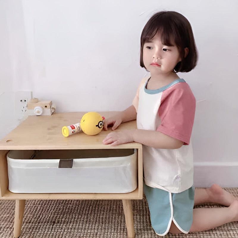 Infant Contrast Sleeve Outfit-Diaper Reusable