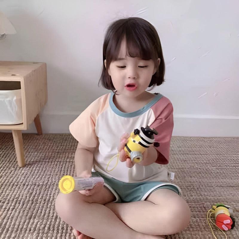 Infant Contrast Sleeve Outfit-Diaper Reusable