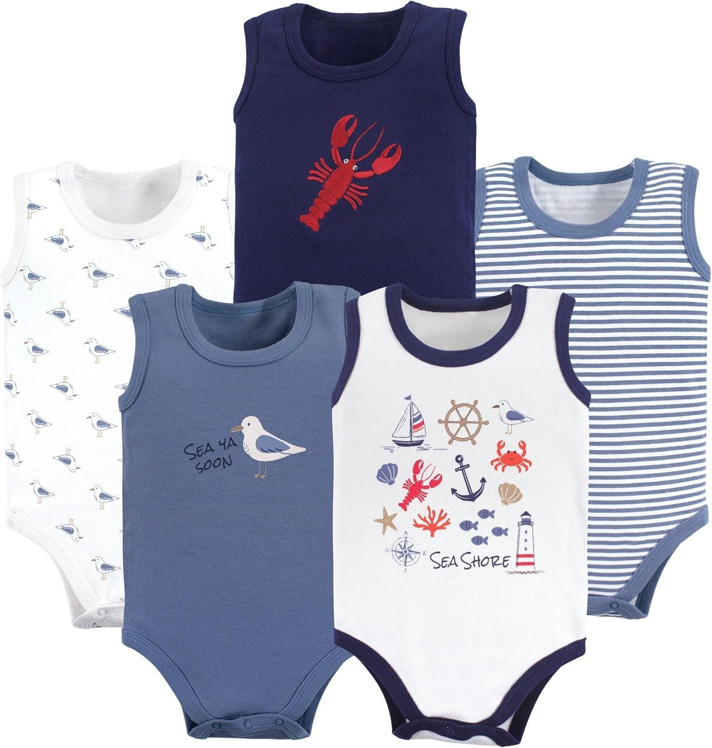 Baby Sleeveless Bodysuits Pack of 5 – Soft Cotton Everyday Essentials-Diaper Reusable