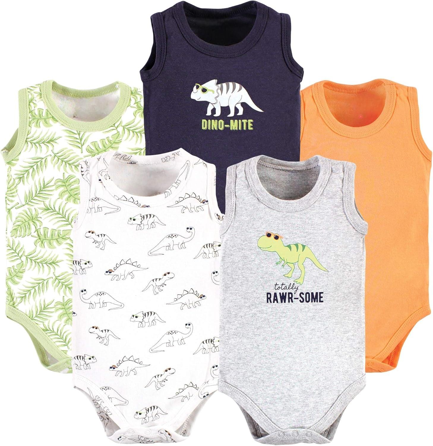 Baby Sleeveless Bodysuits Pack of 5 – Soft Cotton Everyday Essentials-Diaper Reusable
