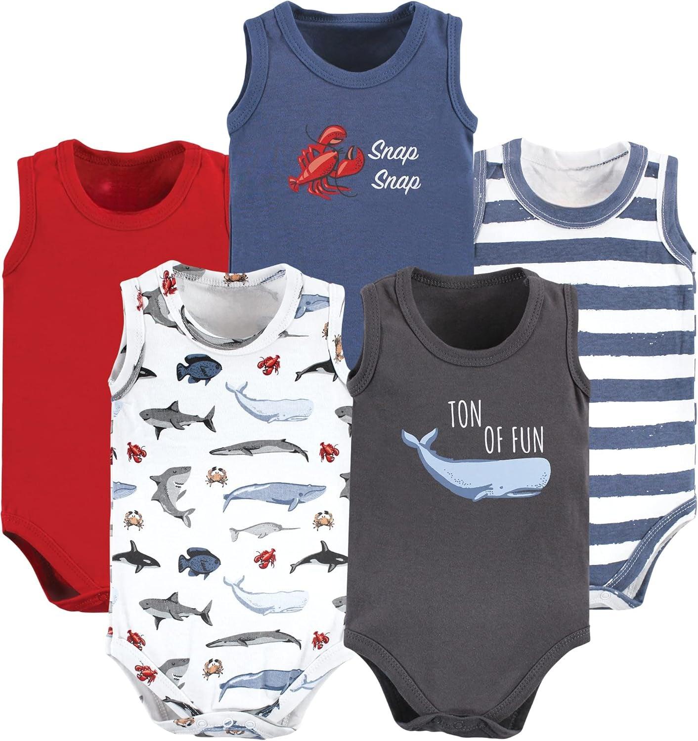 Baby Sleeveless Bodysuits Pack of 5 – Soft Cotton Everyday Essentials-Diaper Reusable