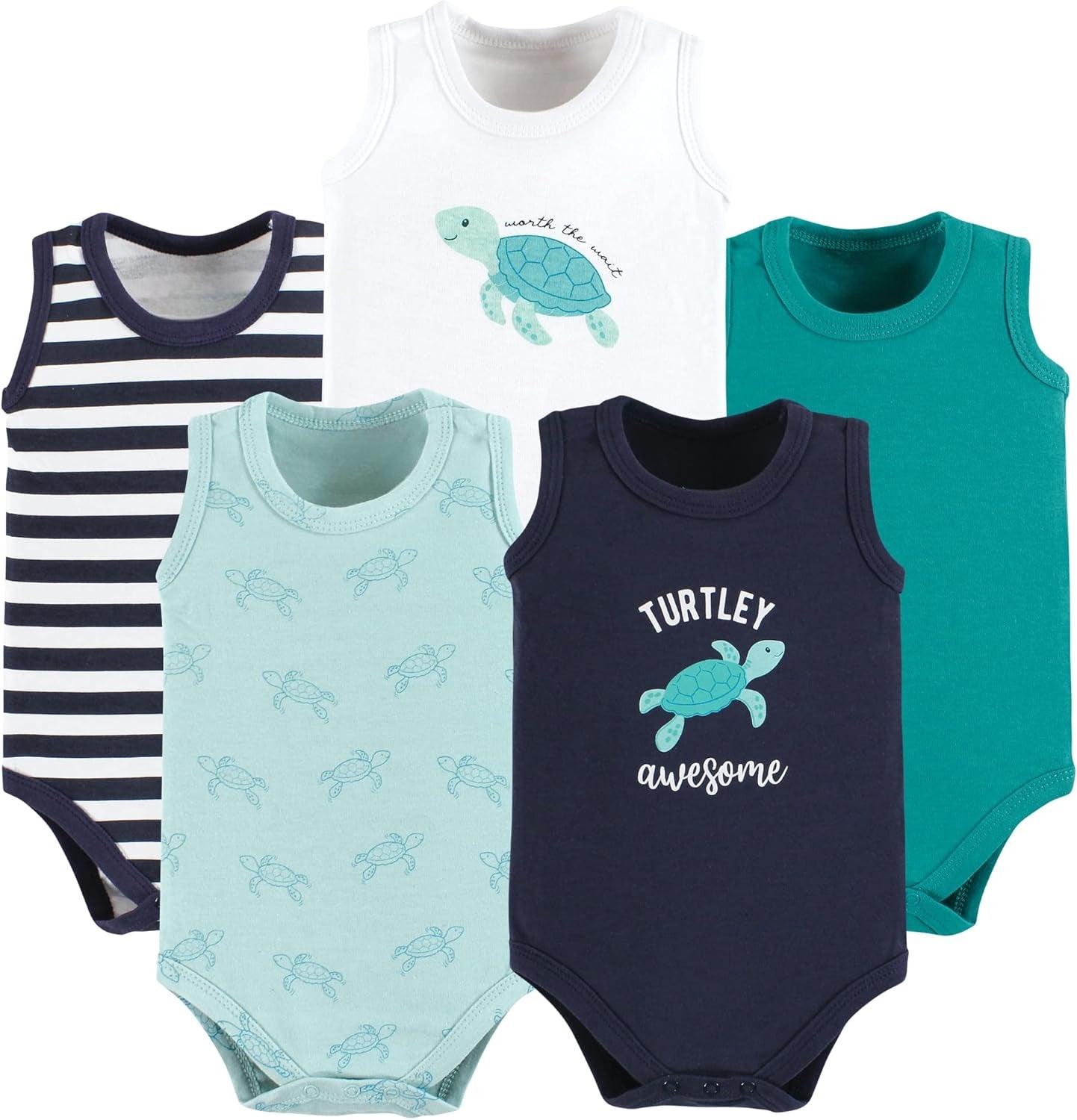 Baby Sleeveless Bodysuits Pack of 5 – Soft Cotton Everyday Essentials-Diaper Reusable