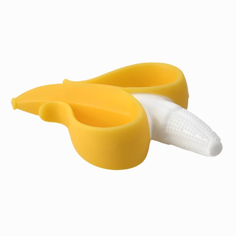 Banana Shaped Baby Teether Soothing Relief Meets Fun Design-Diaper Reusable